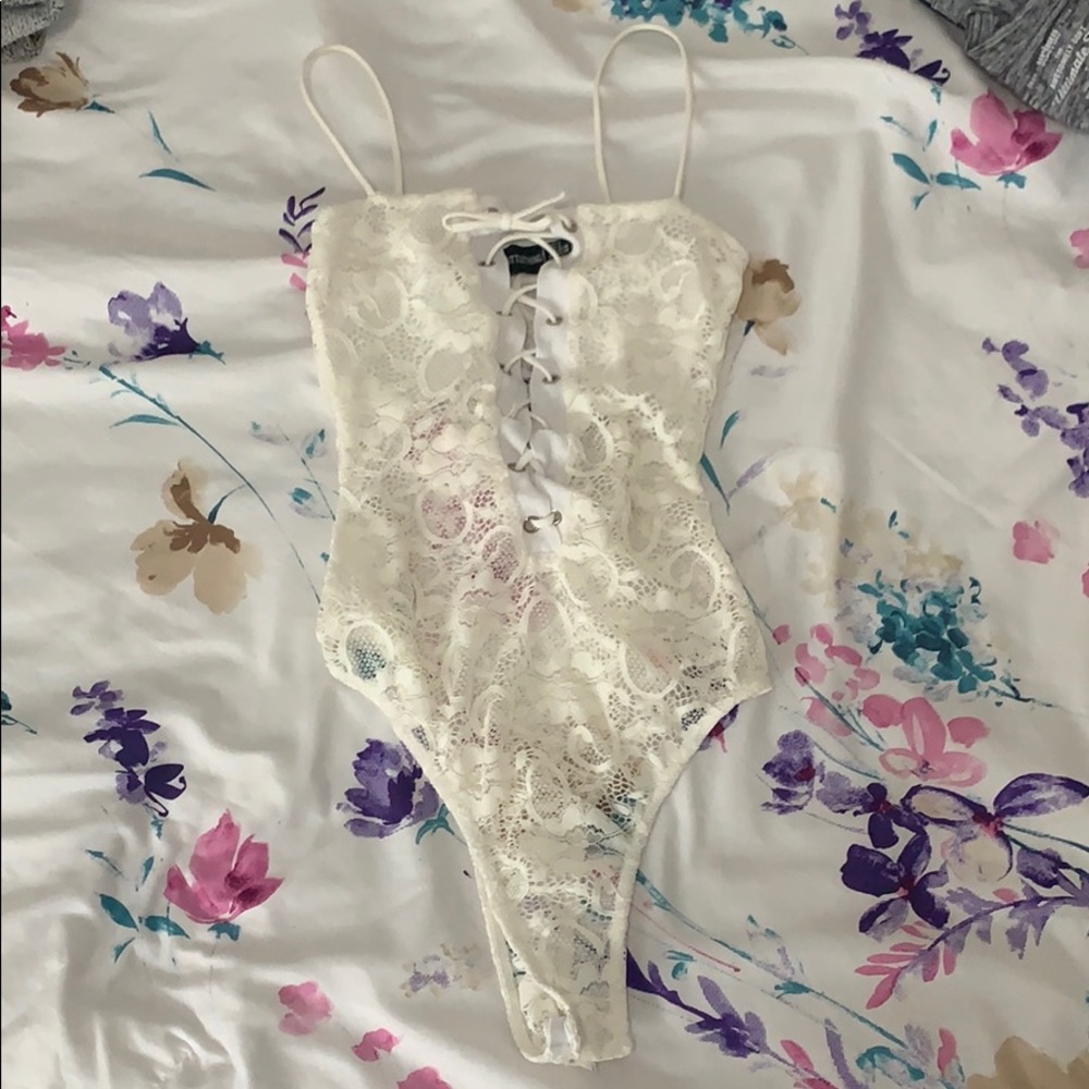 PrettyLittleThing lace bodysuit.